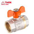 Butterfly handle internal thread brass ball valve